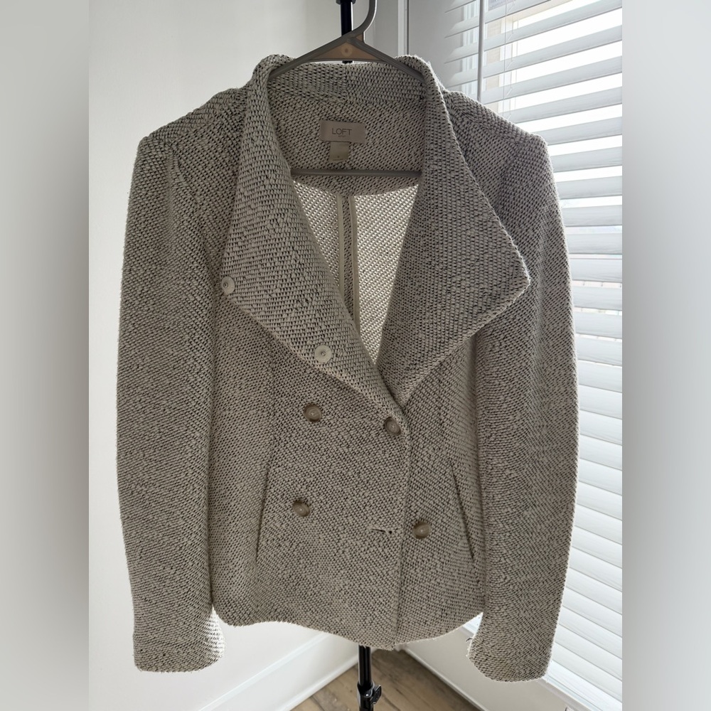 LOFT Women's Textured Gray Coat
